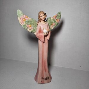 Pink Angel And Dove Inscribed with Word Faith